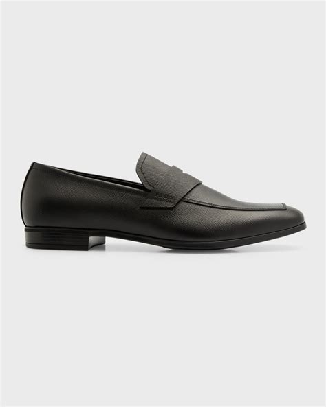 prada saffiano penny loafer
